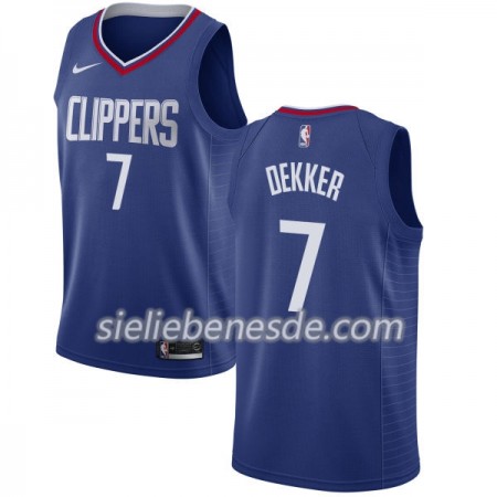Herren NBA LA Clippers Trikot Sam Dekker 7 Nike 2017-18 Blau Swingman